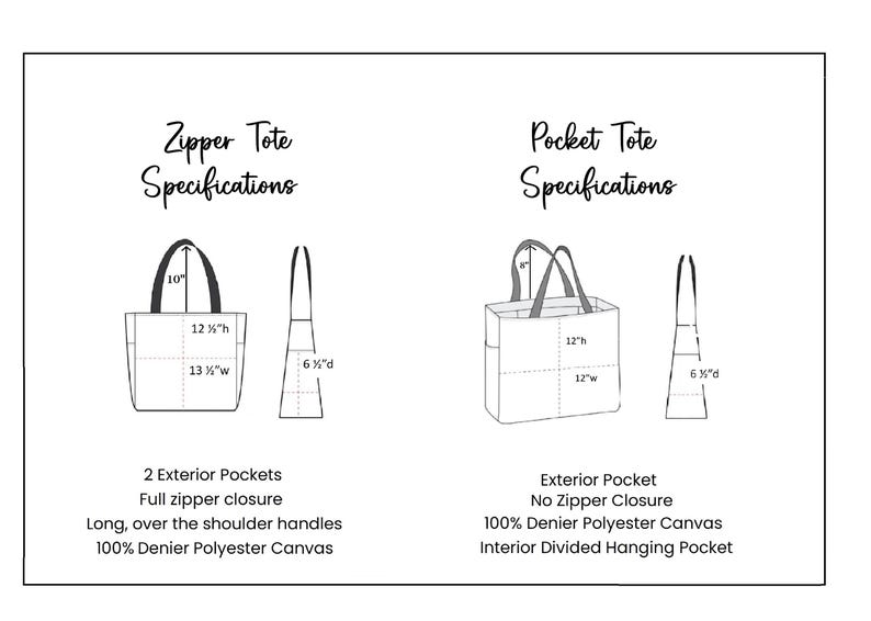 Personalized Zipper Tote Bag with Name | Canvas Tote Bag for Women | Girls Trip Bag | Monogram Tote Bag