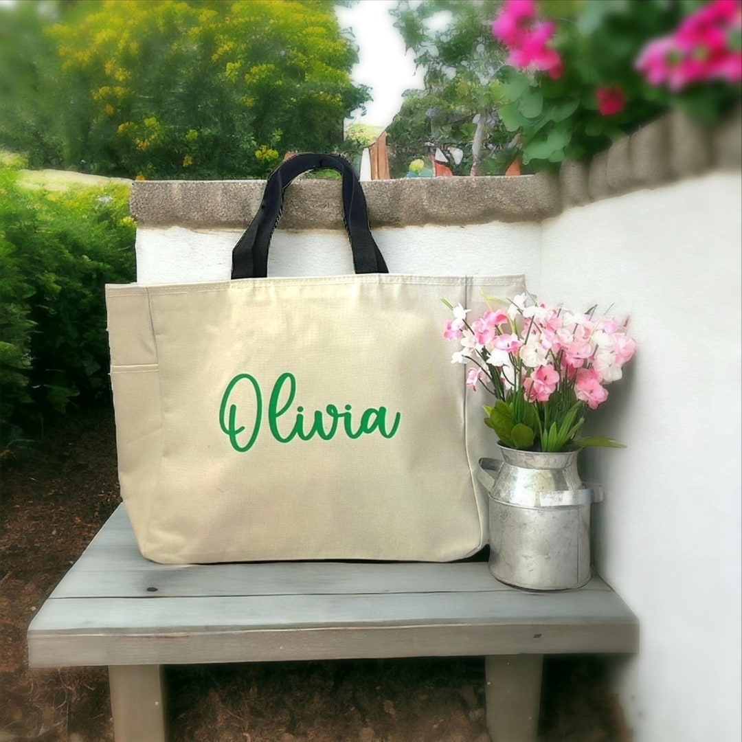 Personalized Wedding Tote Bag With Pockets Custom Maid of Honor Gifts ...