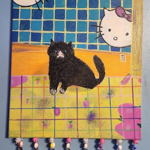 Hello Kitty-Painting With Curated Beads&Charms