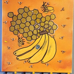 Beenanas-Painting With Curated Beads&Charms