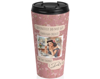 Retro Tea Floral Travel Mug  Stainless Steel Tumbler