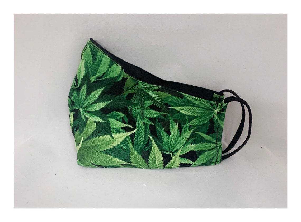 Pot Leaf Face Mask 420 Cannabis Leaves Face Mask Marijuana Etsy