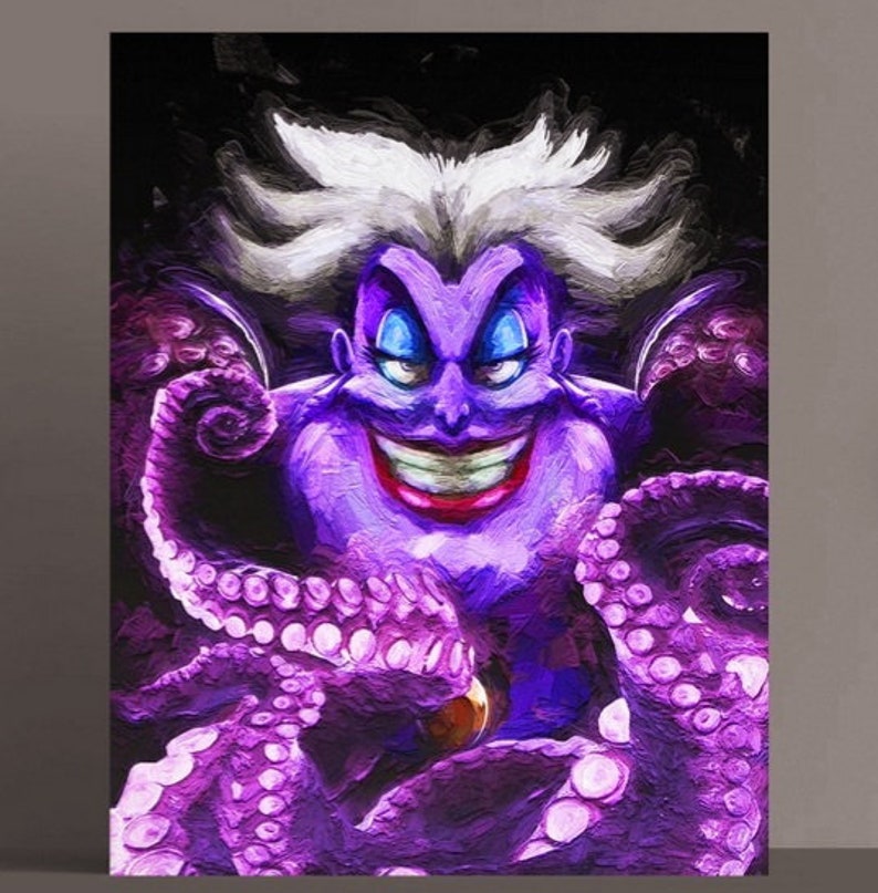 Disney Villains Portraits Ursula Maleficent Curella | Etsy