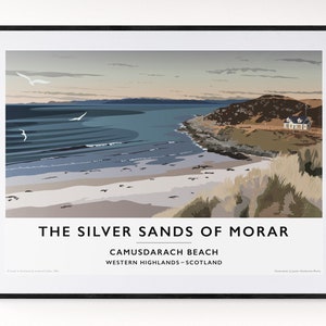 Silver Sands Of Morar, Camusdarach Beach, Western Highlands, Schottland. Vintage Reiseplakat.