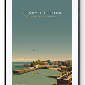 Tenby, Pembrokeshire, South West Wales. Vintage Travel Poster.