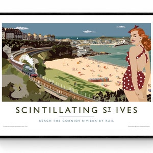St Ives, Cornwall. Vintage Rail Travel Poster.