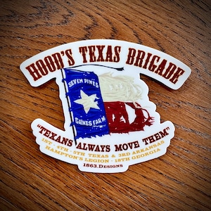 Adesivo in vinile della Brigata del Texas di John Bell Hood della Guerra Civile