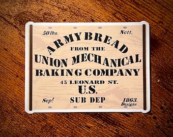 Civil War Hard Tack Box Vinyl Sticker