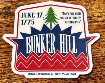Rev War 250 Bunker Hill Vinyl Sticker