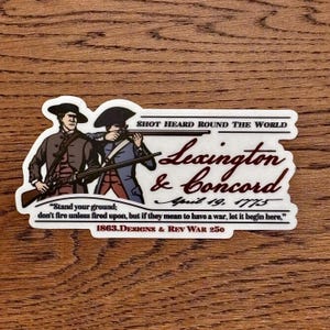 Adesivo de vinil Lexington & Concord Rev War 250