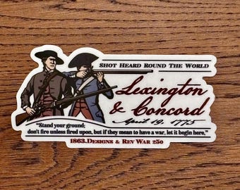 Rev War 250 Lexington & Concord Vinyl Sticker