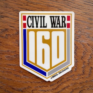 Autocollant et aimant en vinyle 160e Guerre civile