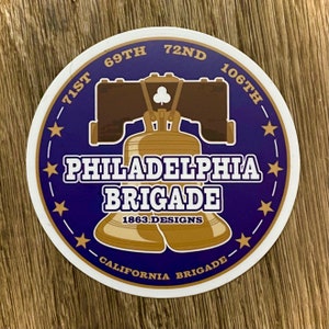Adesivo de vinil da Brigada da Filadélfia da Guerra Civil