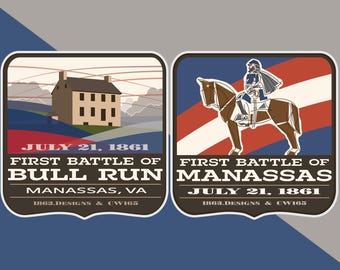 Civil War 165th First Manassas/Bull Run Vinyl Stickers