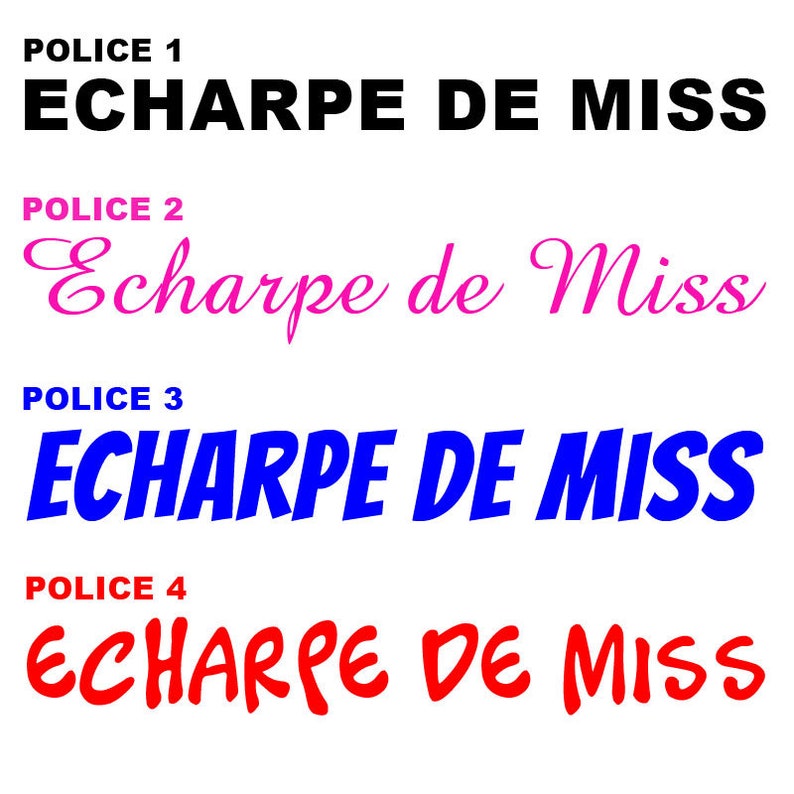 Echarpe de Miss personnalisée, personnalisable Fabriqué en France image 2