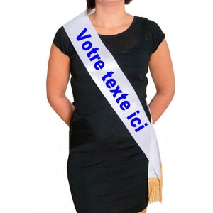Echarpe de Miss personnalisée, personnalisable Fabriqué en France image 1