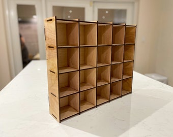 Laser Cut File | 20 Cubicle Display Shelf for 3" Items (Digital Download)