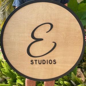 3D Round Logo Sign for Business | Interior Logo Sign | Lobby Sign | 3D Wooden | Boutique Sign | Laser Cut Business Sign | PVC Sign