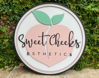 3D Round Logo Sign for Business | Interior Logo Sign | Lobby Sign | 3D Wooden Logo | Boutique Sign | Shop Sign | Laser Cut Business Sign