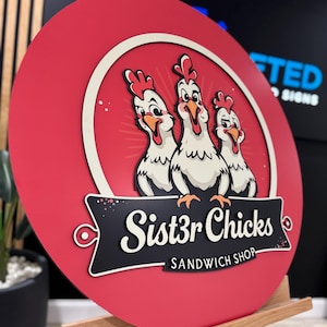 3D Round Logo Sign for Business | Exterior Logo Sign | Lobby Sign | 3D Logo | Boutique Sign | Shop Sign | Laser Cut Sign | Business Sign