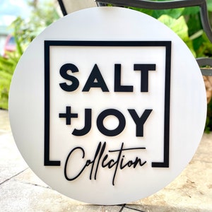 3D Round Logo Sign for Business | Interior Logo Sign | Lobby Sign | 3D Wooden | Boutique Sign | Laser Cut Business Sign | PVC Sign
