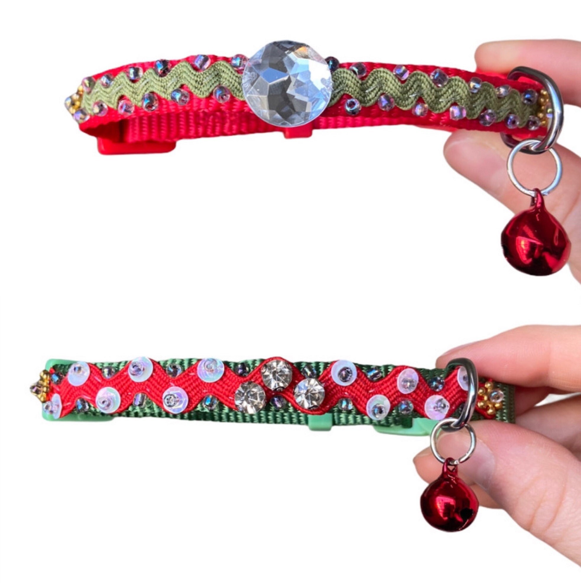 Red Cat collar Breakaway unique bling pet collar Cute red Etsy