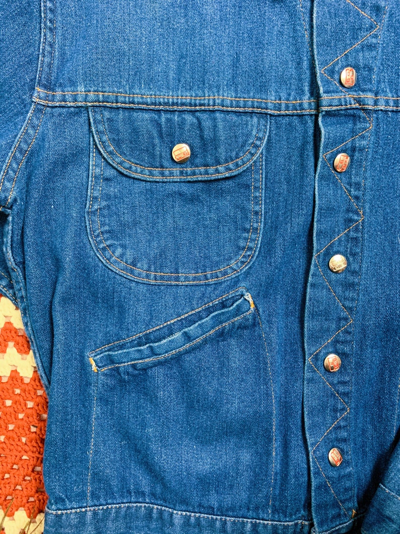 Vintage 80s Big B Brotherhood Union Made Denim Jacket