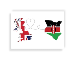 Reino Unido a Kenia - Impresión del cartel de viaje de Kenia