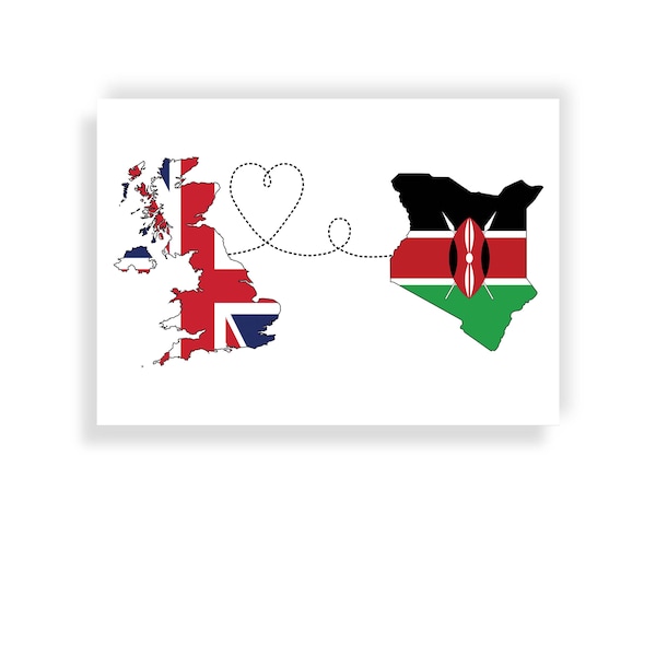 UK to Kenya - Kenyan travel Poster print