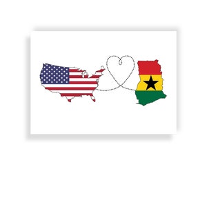 USA nach Ghana - Ghana reise Poster Druck
