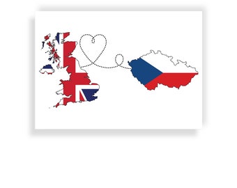 United Kingdom to  Czech Republic - British Czechia Travel print