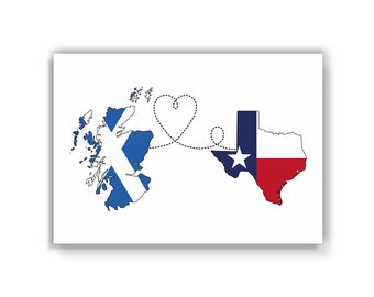 Scotland to Texas - United States of America - Travel print