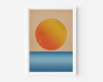 Abstract Sunrise on the Ocean Print