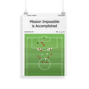 Football Print - Liverpool Poster - Xabi Alonso Goal - 2005