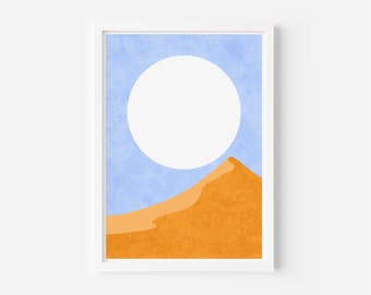 Sand Dune Poster, Mid Century Modern Decor, Desert Dunes art Print, Modern Abstract Wall Art