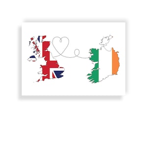 United Kingdom Irland - Map Flaggen Reisedruck