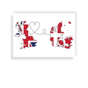 Großbritannien nach Dänemark - British Danish Travel Print