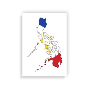 Philippinen Karte und Flagge - Reisedruck