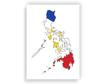 Philippines Map and Flag - Travel print