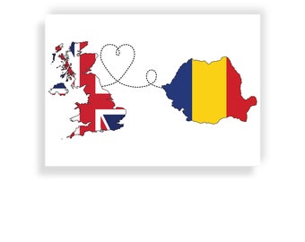 United Kingdom to Romania - Travel print