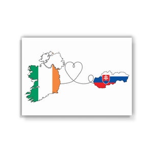 Irland bis Slowakei - Karte Flagge Reisedruck