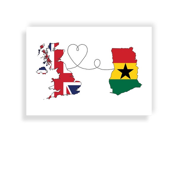UK naar Ghana - Ghanese reis Poster print