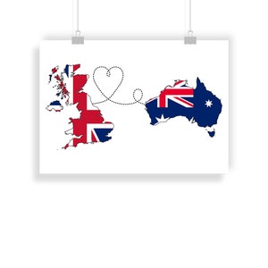Britain to Australia - Reise Print