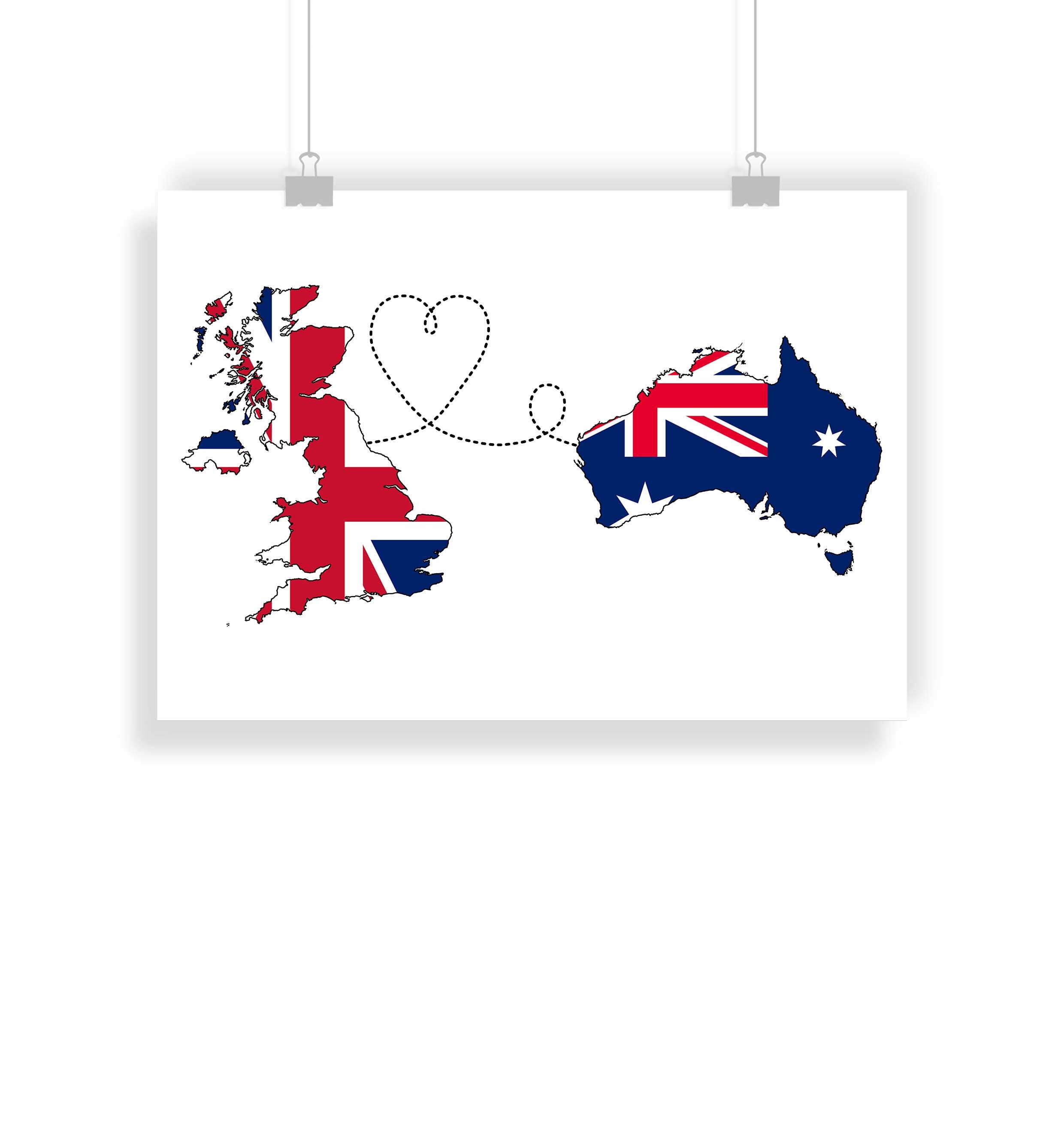 Britain to Australia Travel Print Etsy UK