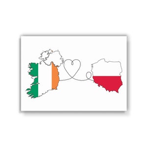 Irlanda a Polonia - Mapa Bandera De la impresión de viajes