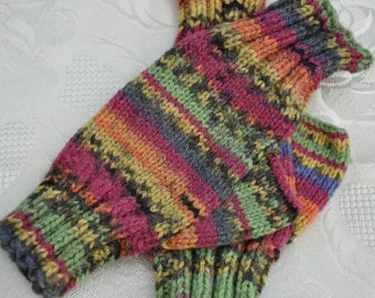 Fingerless Mittens Mix colour, Women Wrist Warmers, Hand Warmers, Arm Warmers, Cosy Chunky Hand Knit, Gift for her