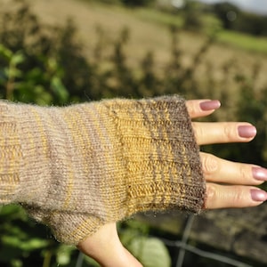 Early Autumn Angora Fingerless Gloves - Mittens, Wrist Warmers, Hand Warmers, Arm Warmers, Cosy Chunky Hand Knit