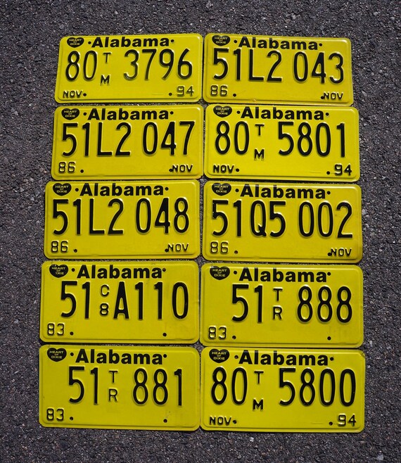 Bulk Alabama License Plates: Authentic Crafting & Decor Lot - Etsy