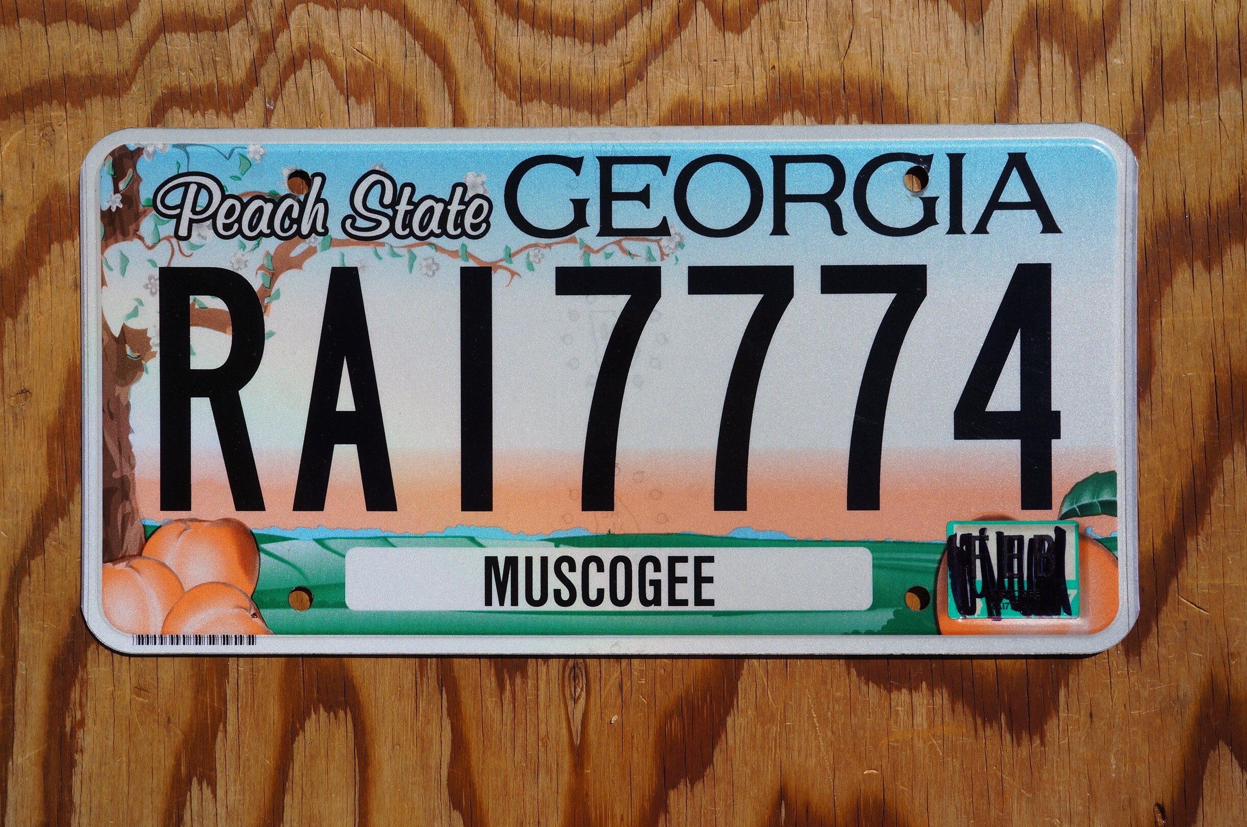 2017 Georgia PEACH STATE Colorful Graphic License Plate
