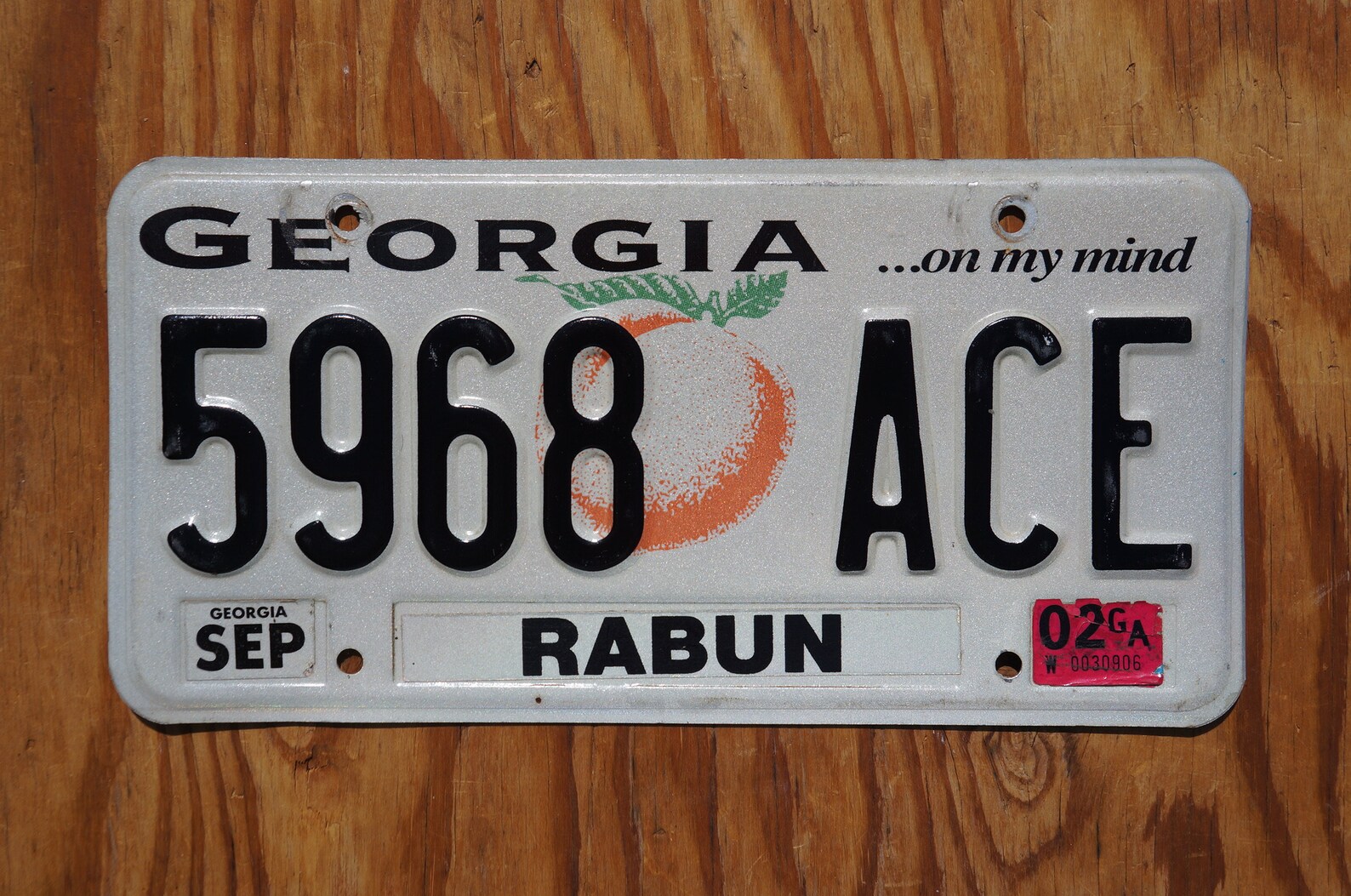 2002 Orange Peach License Plate ACE Etsy